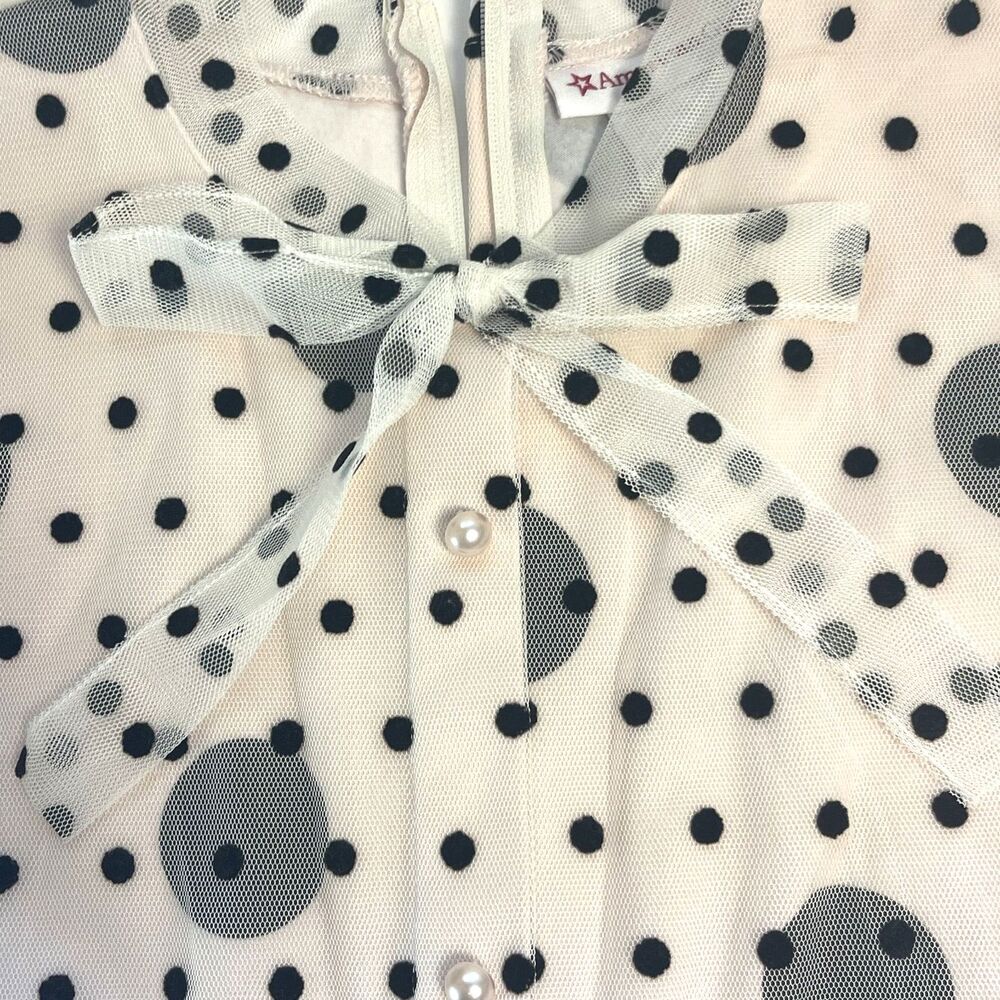 American Girl Girls 14 Polka Dot Tulle Party Dress Bow Special Occasion Formal - Picture 2 of 12